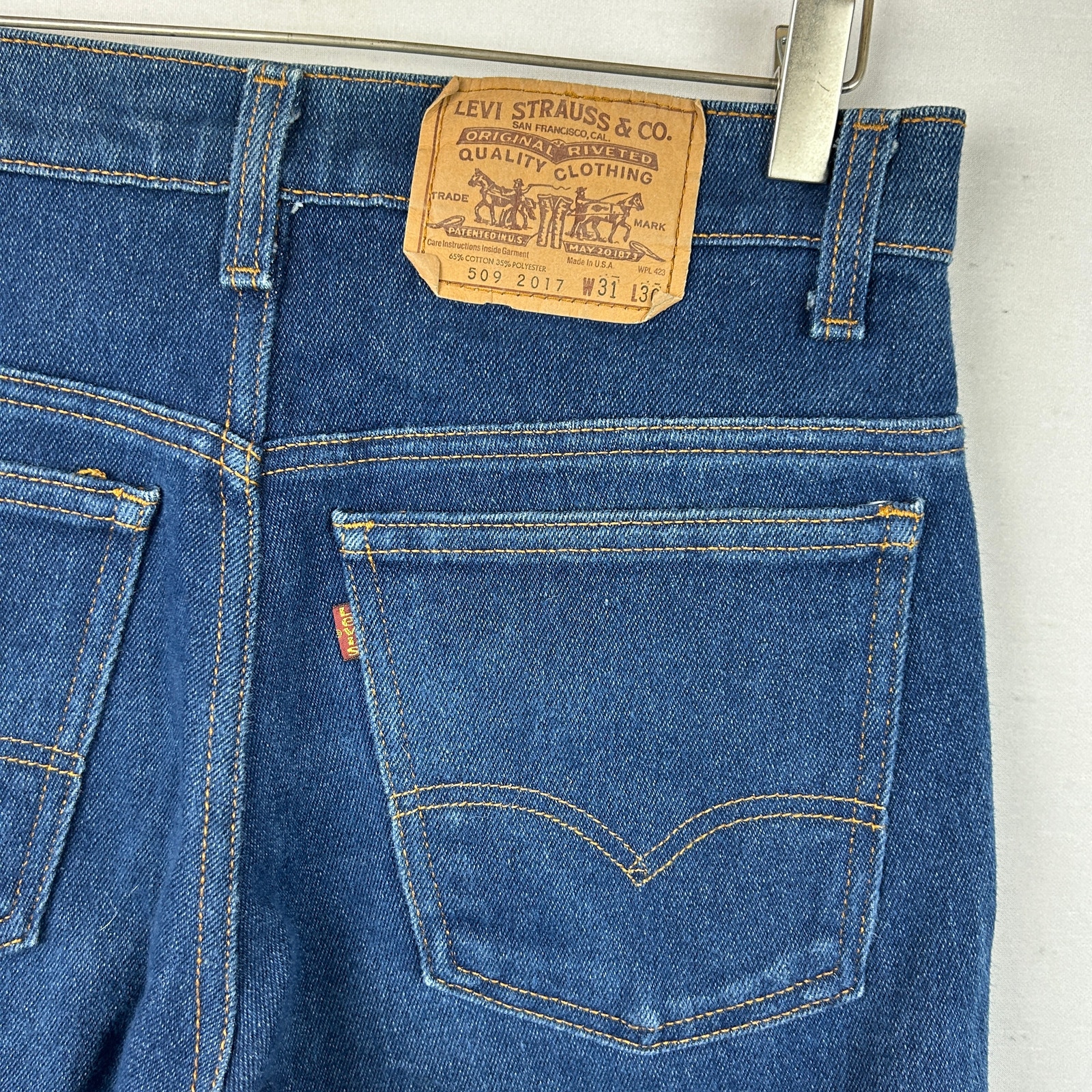 Levi's 509-2017 Straight Leg Regular Fit Vintage 80s Blue Denim Jeans Size 31x30